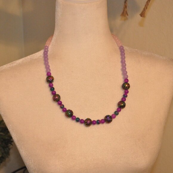 Banyan Beads Jewelry - Purple Gradient Bauble and Bead Necklace
